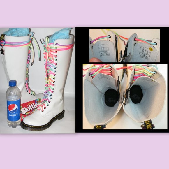 US Size 5 Doc Marten's 20Hole White Combat - Picture 3 of 5